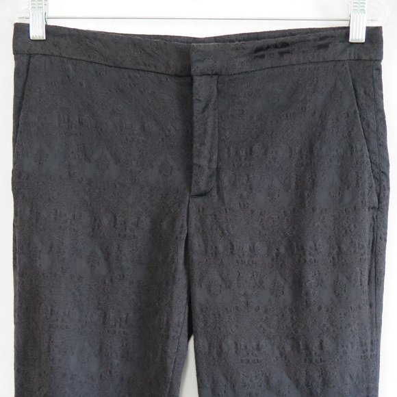 ZARA WOMAN Black Textured Viscose Blend Tapered Zip-Ankle Pants Size M - Picture 4 of 7